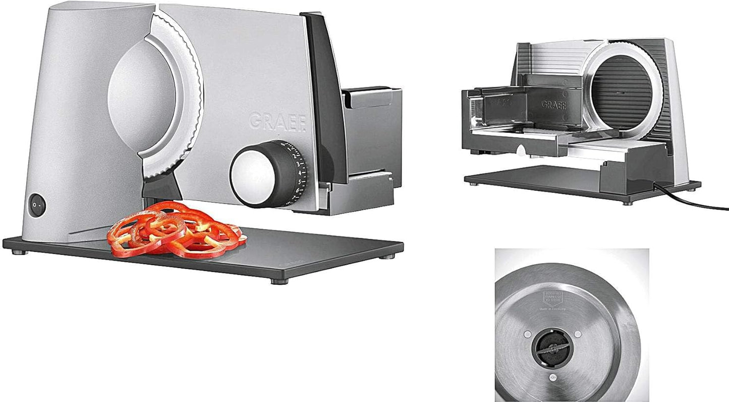 Graef S 32020 Electric 170 W Metal Grey Slicer – Wood Cutter (Metal, Grey, 237 mm, 343 mm, 252 mm, 393 mm)