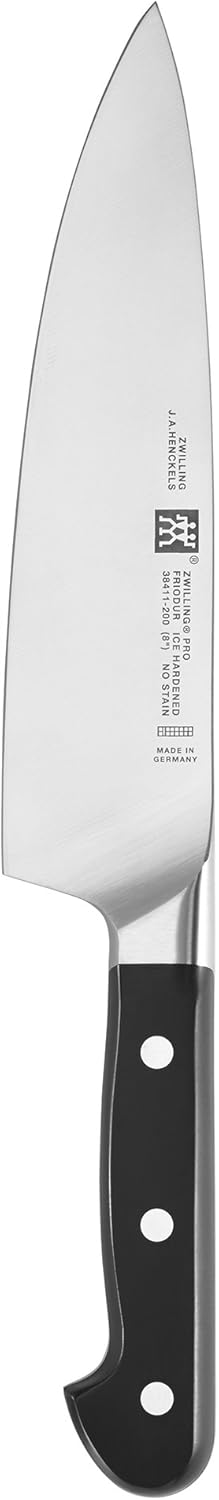 ZWILLING Pro 8-inch Razor-Sharp German Traditional Chef's Knife, Made in Company-Owned German Factory with Special Formula Steel perfected for almost 300 Years, Dishwasher Safe