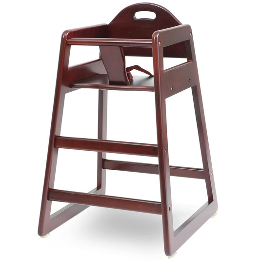 Wooden High Chair for Baby & Toddler \u2013 Restaurant-Style Stackable HighChair with Commercial Grade Solid Wood for Dining Table & Kitchen \u2013 Compact & Portable Design for Home & Restaurant Use - Cherry
