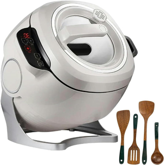 Wzglod Auto Cooking Machine, Commercial Food Processor with Soup Spoon, Multifunctional Cooker Stir Fry Machine for Home Kitchens Restaurant, 6L Pot Capacity and 3 Gears Firepower