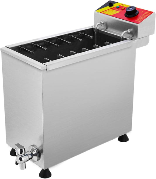 Corn Dog Fryer, Commercial Deep Fryer for Corn Dogs, 25L Large Capacity Electric Deep Fryer, Korean Corn Dog Machine Snack Machines Maker,110V