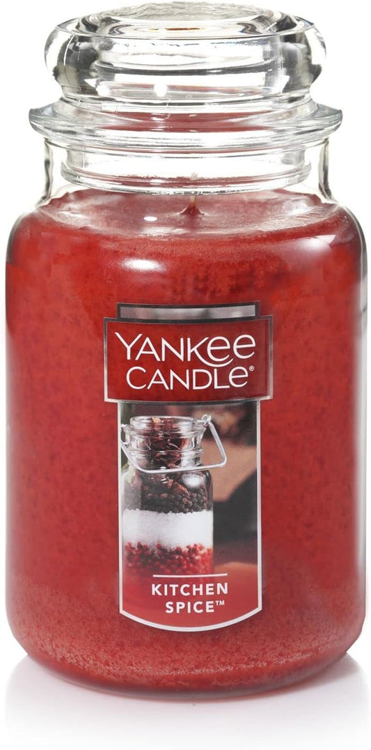 Yankee Candle Kitchen Spice Scented Classic 22oz Large Jar Single Wick Over 110 Hours of Burn Time Ideal for Home Celebrations Gifting