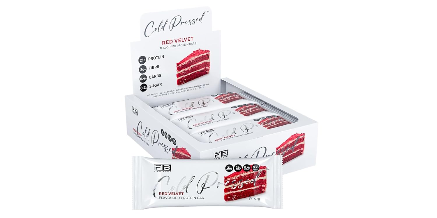 Fibre Boost Cold Pressed Red Velvet flavoured Protein Bar