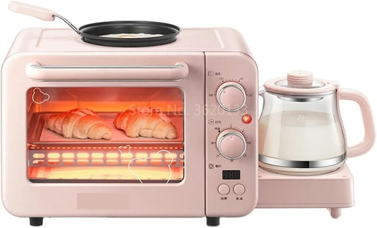 Breakfast machine New 3 in1 Household 8L Electric Oven Multifunction Breakfast Maker Bread Machine Coffee Roaster, Taygate9630