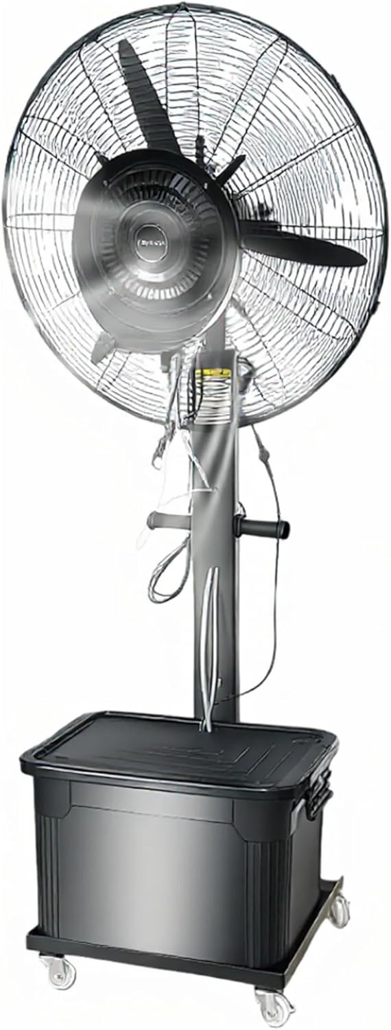 Eagleize 90° Oscillating Misting Fan with 11 Gallon Tank Outdoor Fan Industrial Fans 26\/30 Inch Black Pedestal Fans for Patios Outdoor Cooling 　Misters(380W\/30in)