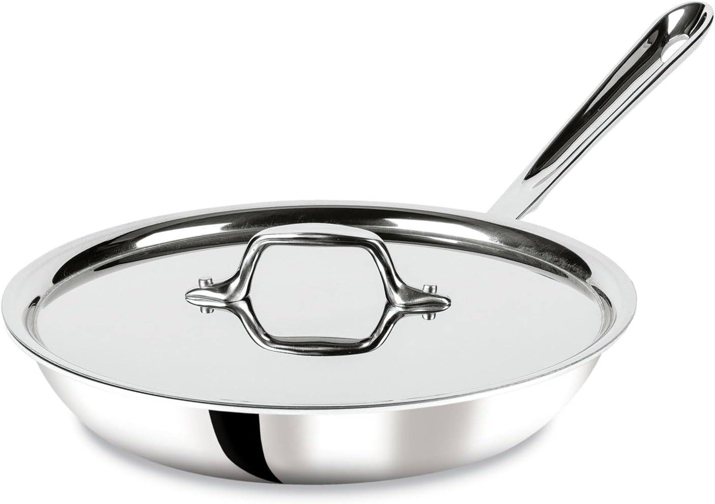 All-Clad D3 3-Ply Stainless Steel Fry Pan With Lid 10 Inch, Induction Compatible, Oven Broiler Safe 600F, Fast and Even Heat, Pots and Pans, Cooking Frying Pan, Skillet, Kitchen, Cookware, Silver