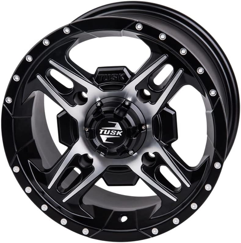 4/156 Tusk Beartooth Wheel 12x7 4.0 + 3.0 Machined/Black For Polaris RZR 900 Trail Premium 2021-2023
