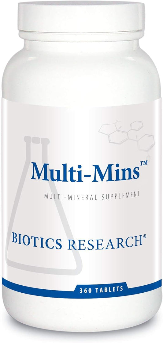 Biotics Research Multi-Mins - Bioavailable & Potent Multi Mineral Supplement, Balanced Mineral Chelates & Whole Food Trace Minerals with Magnesium, Chromium, Iodine - Easily Absorbed - 360 Tablets
