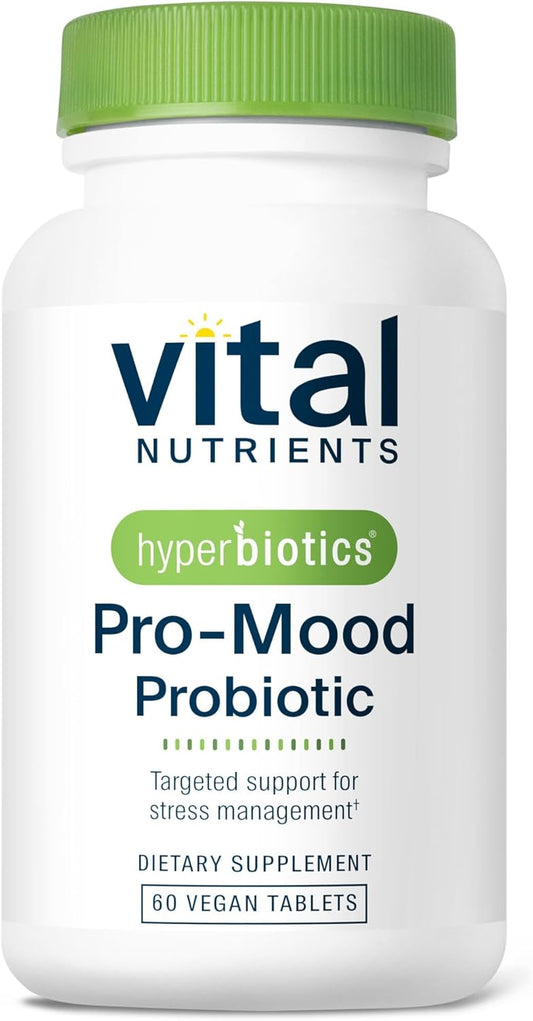 Hyperbiotics Vital Nutrients Pro Mood Probiotic with L-theanine | Clinically Studied Probiotics for Women and Men to Support Stress Management and Mood Support* | 60 Vegan Count