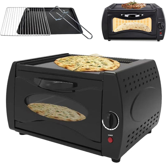 15L Pizza Maker with Disk & Clamp, 0-380℃ Temperature Control for Chapati,Manakish, Naan - Ideal Kitchen Appliance (round gate)