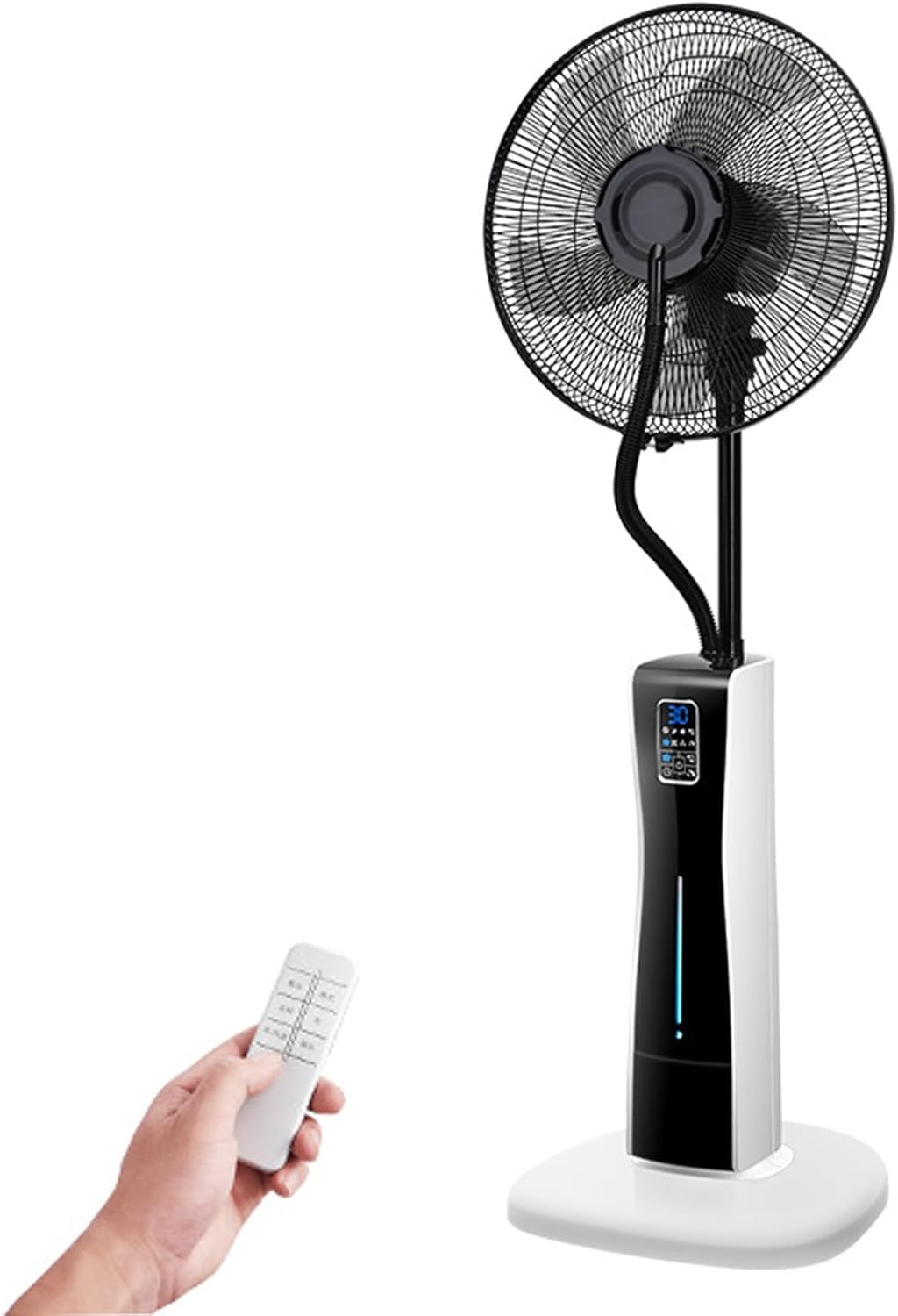 Oscillating Outdoor Fan with Misting, 3 Modes Oscillating Fans with Touch Control and Remote Control, 75W, 12H Timers, 2L Large Water Tank, for Home and Office