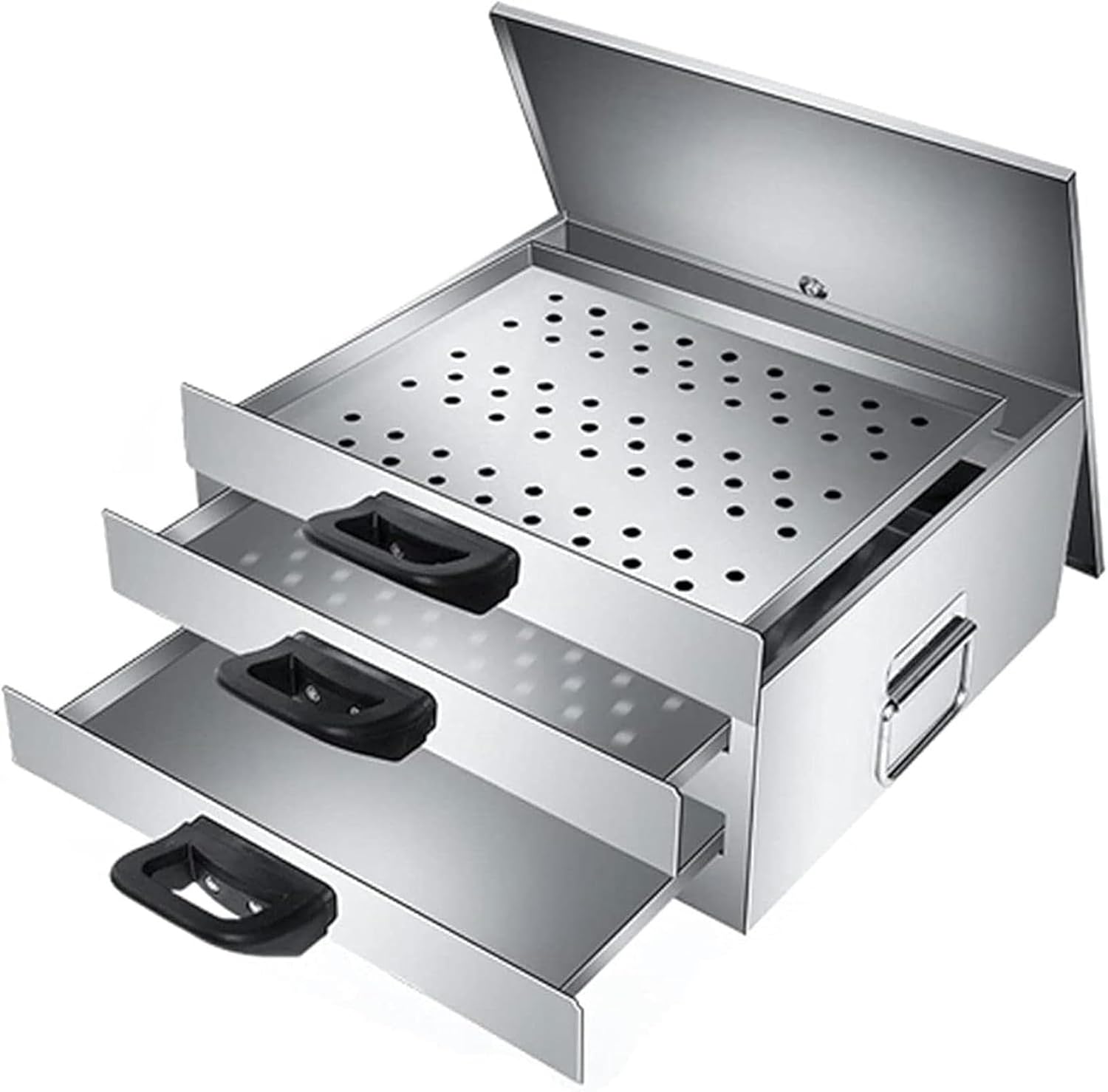 Steam Rice Noodle Roll Machine, Stainless Steel Steamer 2 Tier with Anti Scalding Handle, Food Steamer for Potatoes, Corns and Seafood, Removable Lid~/