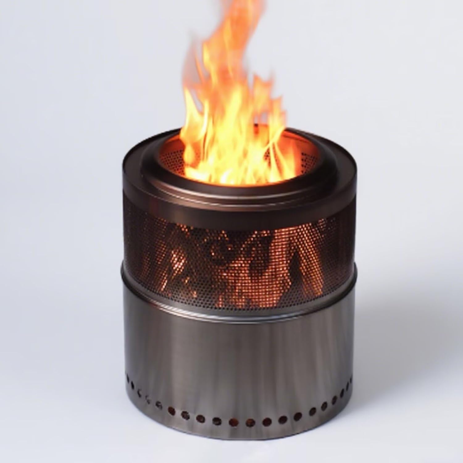 Outdoor Fire Pit Portable Stainless Steel Incinerator for Bonfire BBQ & Yard Waste Wood-Burning Stove & Carbon Heater Metal Burn Barrel for Camping Garden & Patio Cooking Heating & Outdoor Use