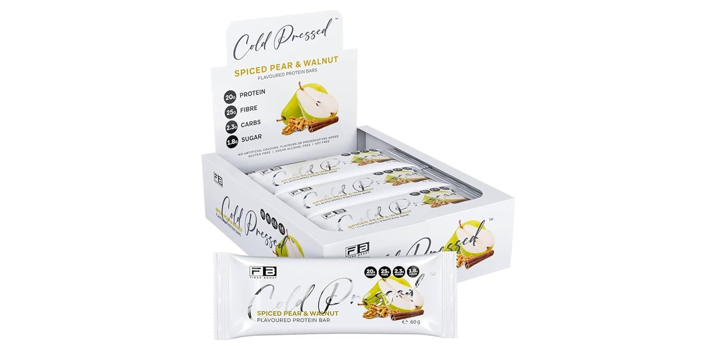 Fibre Boost Cold Pressed Spiced Pear and Walnut flavoured Protein Bar