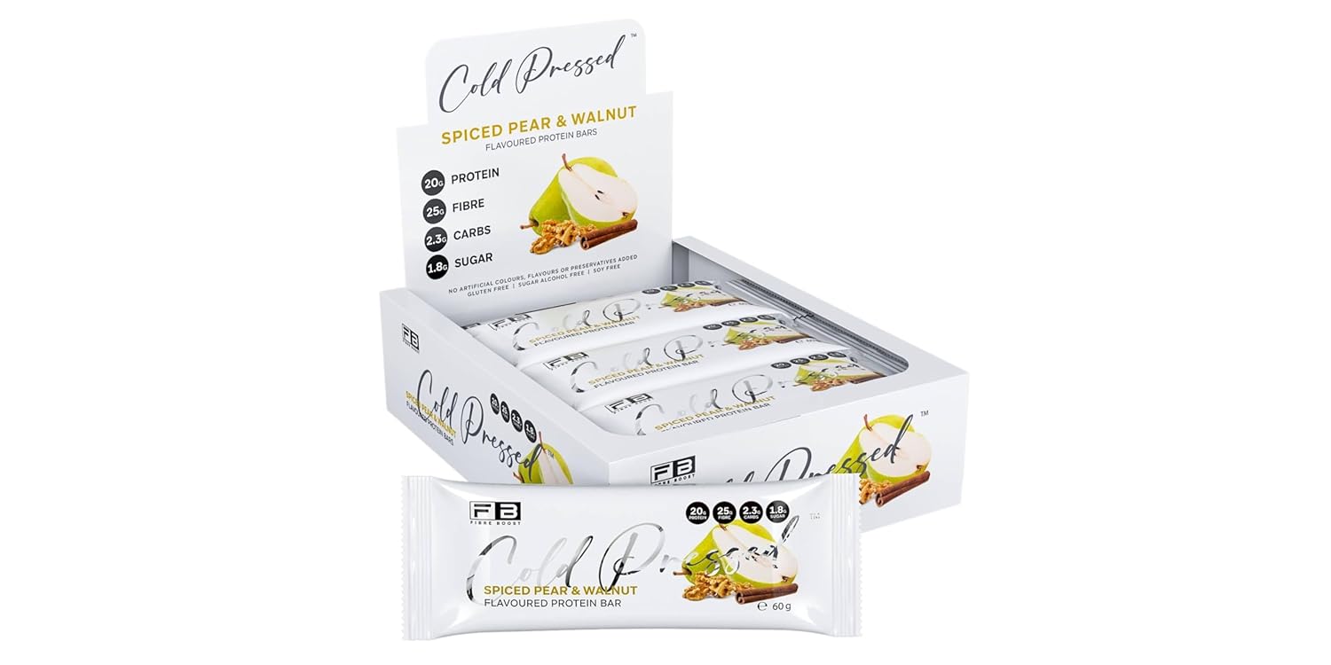 Fibre Boost Cold Pressed Spiced Pear and Walnut flavoured Protein Bar