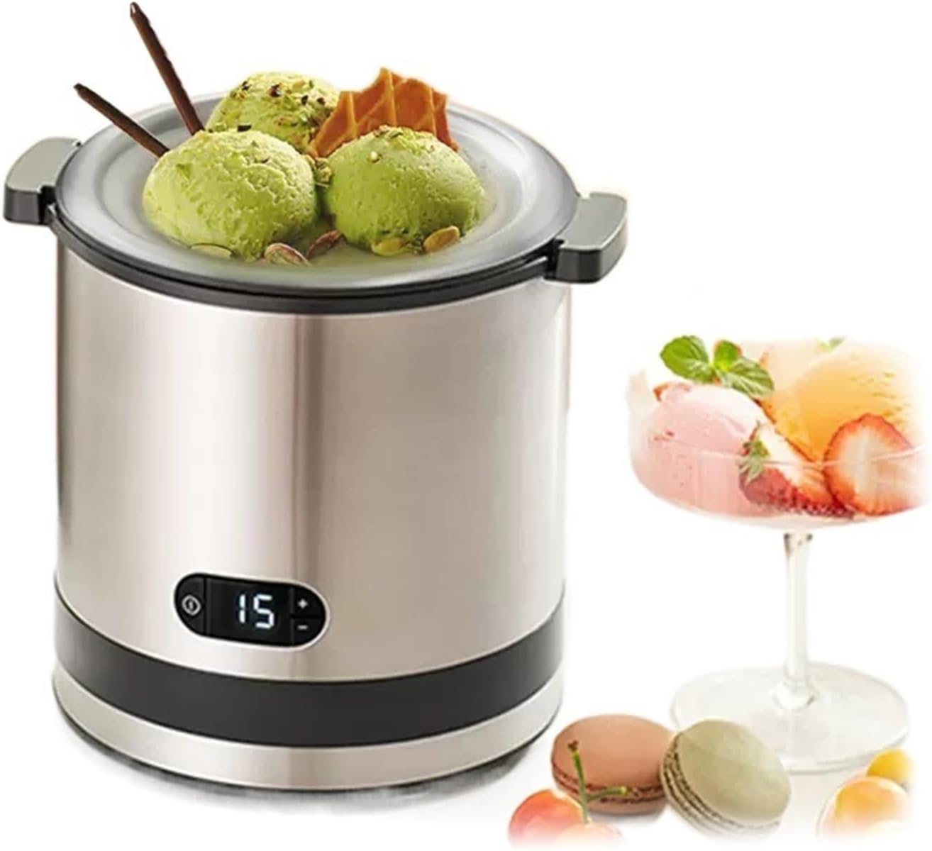 Ice Cream Maker Ice Cream Machine Household Small Homemade Mini Fully Automatic Fruit Ice Cream Machine Yogurt Cone Machine Table Top Ice Cream Machine，Fun Kitchen Appliance