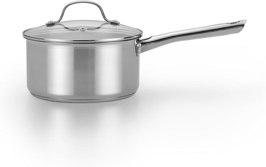 T-fal Performa Stainless Steel Sauce Pan with Lid 3 Quart, Induction Compatible, Oven Broiler Safe 500F, Multipurpose Handy Saucepan, Kitchen Small Pot, Pots and Pans, Cookware, Dishwasher Safe Silver
