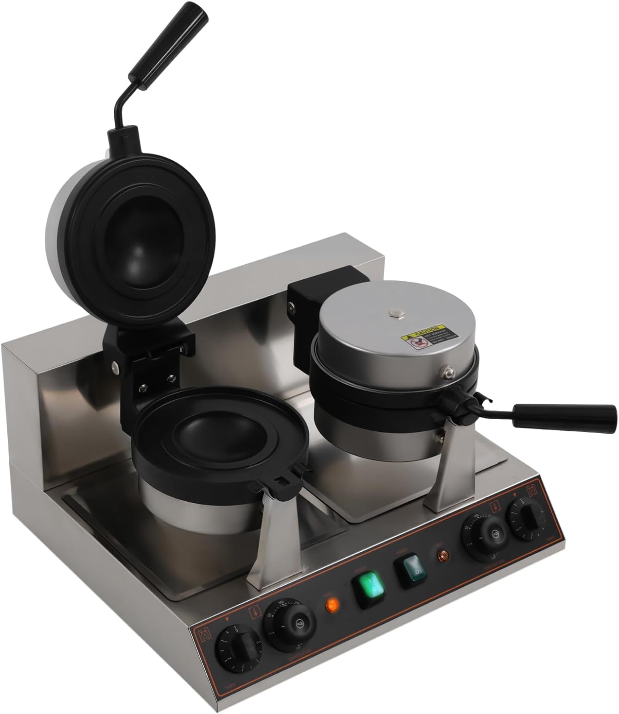 2400W Electric Commercial Waffle Maker Double Burger-Making, Hamburger Maker with Temperature&Time Control Knob, Double-Sided Thermostatic Heating Non-Stick Surfaces Heavy Duty Restaurant Foodservice