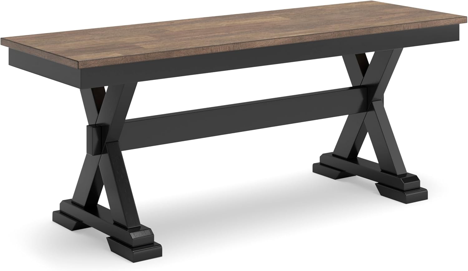 Signature Design by Ashley Wildenauer Farmhouse 50" Dining Bench, Dark Brown & Black