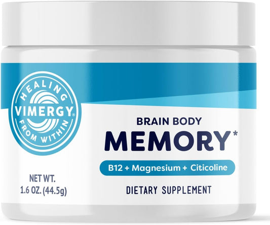 Vimergy Brain Body Memory* – Powers 5 Memory Types and 10 Benefits of Memory Function - Fast-Absorbing, only Three Ingredients - Non-GMO and Gluten Free - 1 Scoop for Ages 18+
