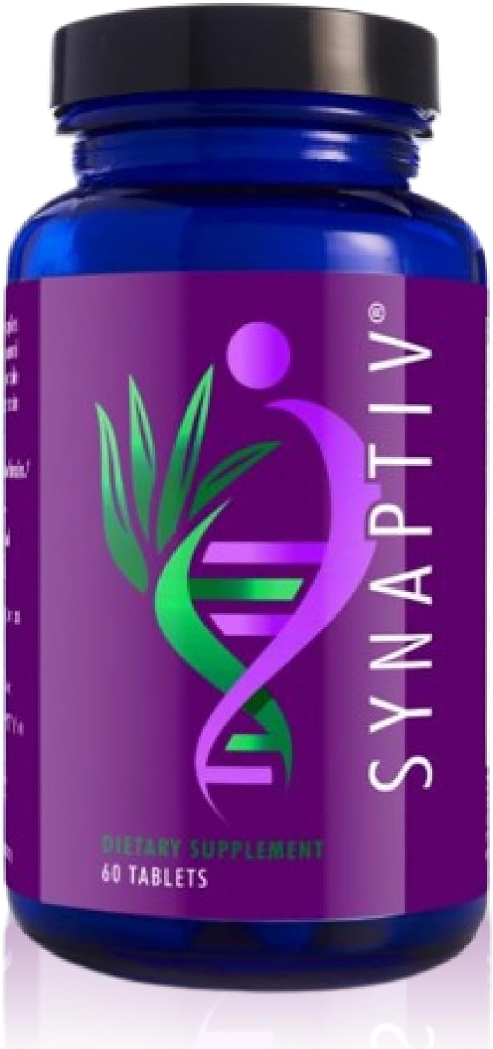 Youngevity Synaptiv™ Brain Support - 12in1 - Ginkgo, Huperzine, Bacopa, Quercetin and More - with Potent Antioxidant Blend + Vitamins - 60 Tablets (Pack of 1)