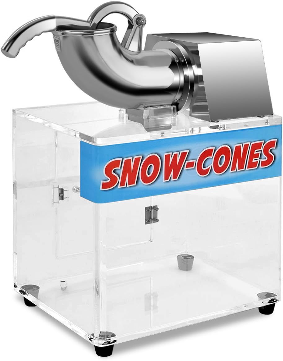 Costzon Commercial Snow Cone Machine, 440lbs/H Stainless Steel Ice Shaver with Dual Blades, 110V Electric Snow Cone Maker, Shaved Ice Machine with Safety On/Off Switch for Home, Party, Restaurant, Bar