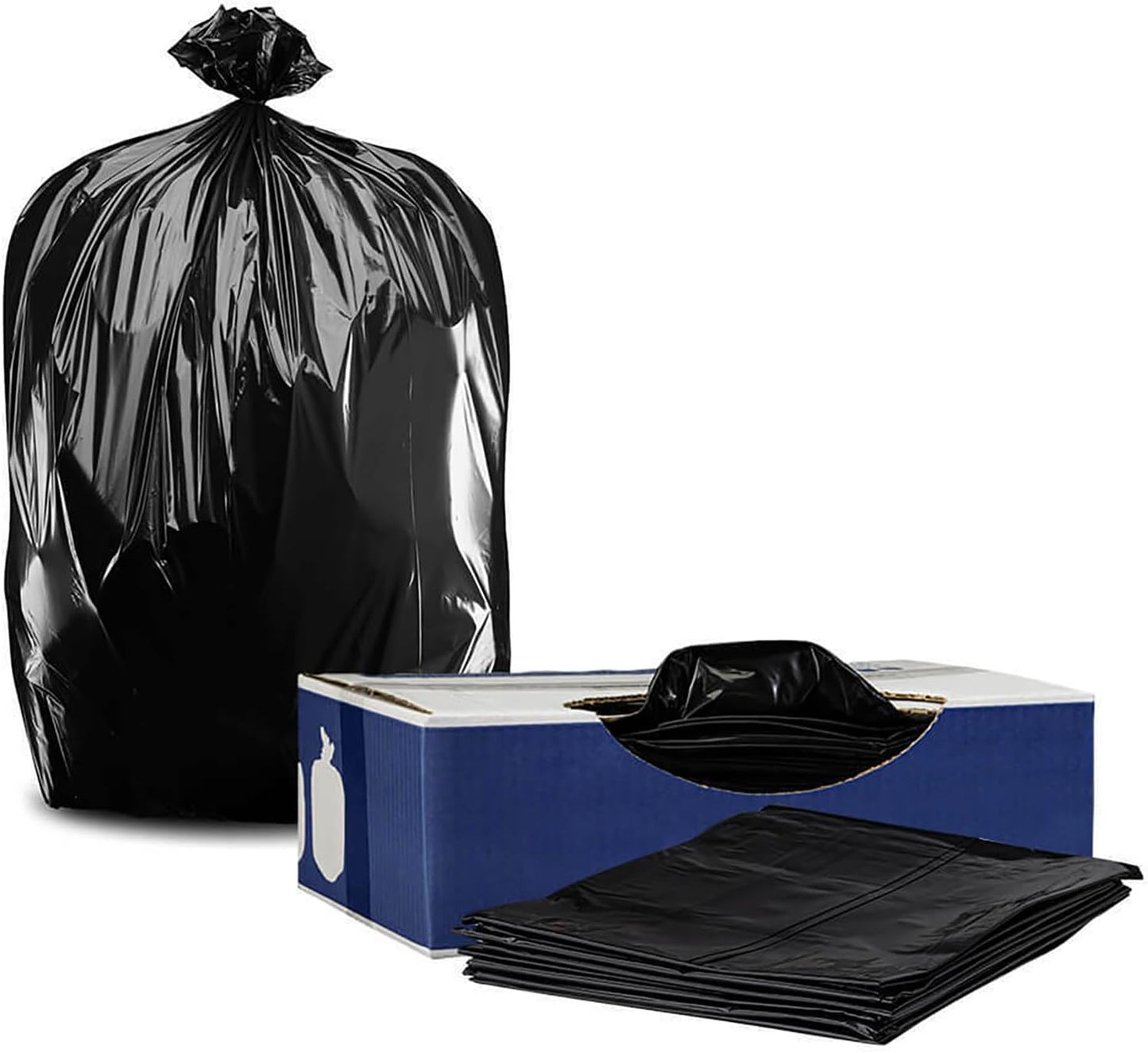 Plasticplace Black Trash Bags (50 Count) – Heavy Duty 64-65 Gallon Garbage Bags, Puncture Resistant, Large Trash Can Liners, Ideal for Toter Cans, Kitchen & Outdoor Use, 50" x 60" 1.5 Mil