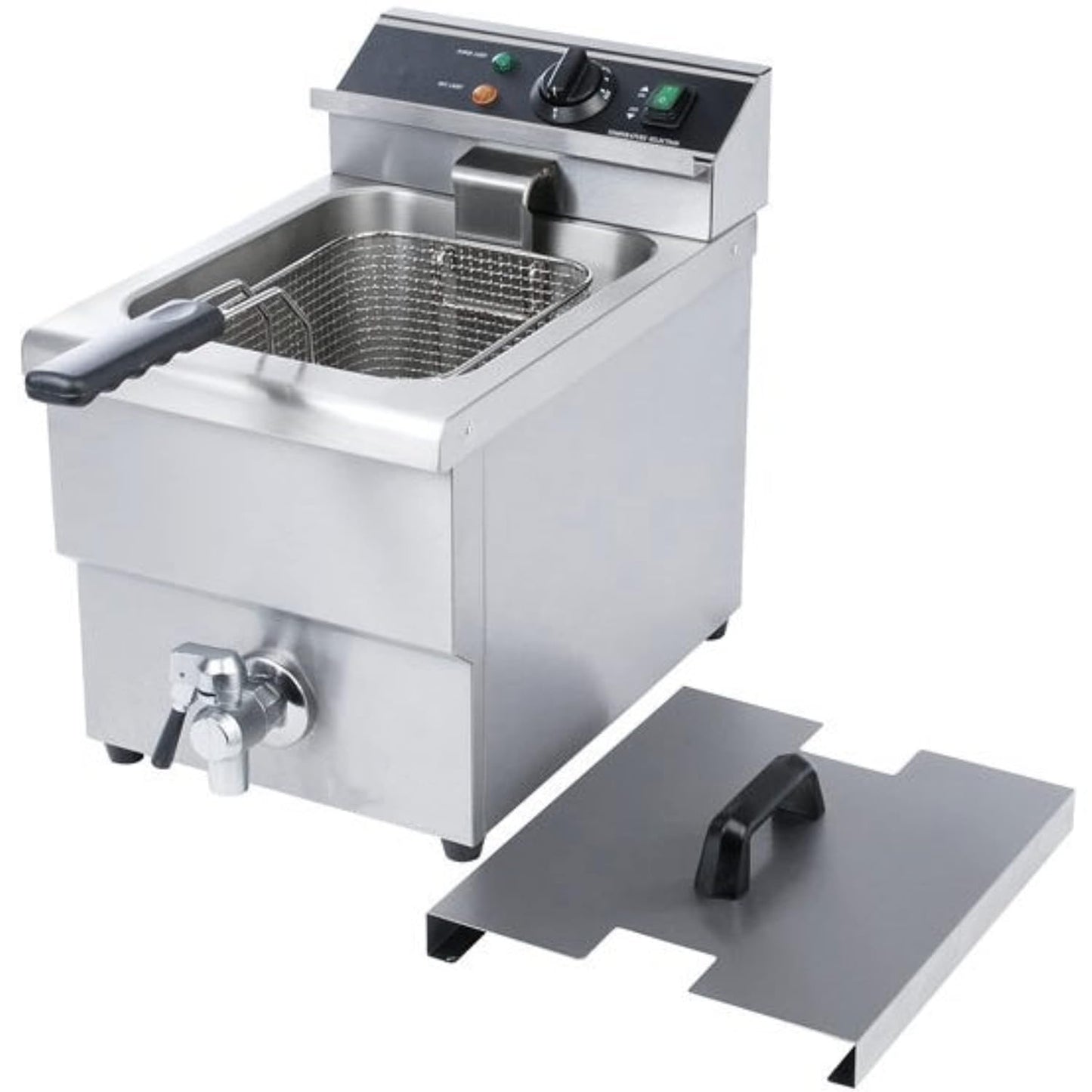 FSE DF-12L Electric Countertop Deep Fryer with 25 Pound Single Tank, Stainless Steel,Silver