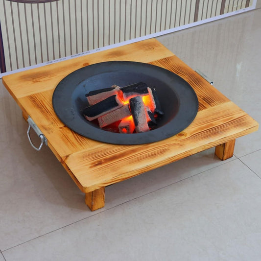 20 inch Fire Pit for Outside, Japanese Steel Firepit Bowl with Handle Design, Portable Stove Furnace Oven BBQ Grill for Outdoor Gatherings, Heating