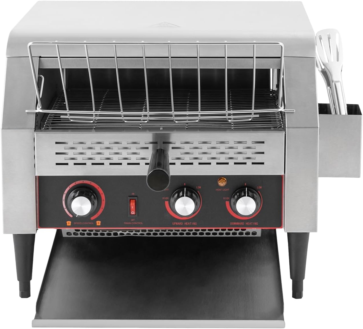 450 Slices/Hour Commercial Conveyor Toaster, 2400W Stainless Steel Heavy Duty Industrial Toasters w/ 3 Heating Mode Heating Tubes & 7 Speeds, Countertop Electric Restaurant Equipment