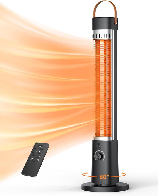 Patio Heater, 9 Heat Setting, 60-Degree Oscillation, 9-Hour Timer, Portable A - 10