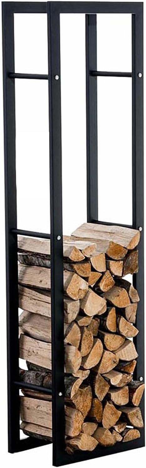 Outdoor Metal Firewood Rack Waterproof and Heavy Duty Log Holder for Fireplace Ideal for Storing Firewood Inside or Outside