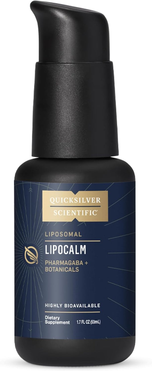 Quicksilver Scientific LipoCalm - Liposomal GABA with Herbs for Relaxation Support - Chamomile, Passionflower Herb & Skullcap Supplement for Peace of Mind & Sleep Calm Support (1.7oz / 50ml)