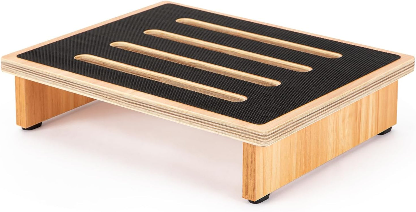 StrongTek 3.5" One Step Stool for Adults, Sturdy Wooden Riser with Non-Slip Rubber Top, 440 lb Capacity, No Assembly Required, Portable for Kitchen, Bathroom, Bedside, Kids & Seniors