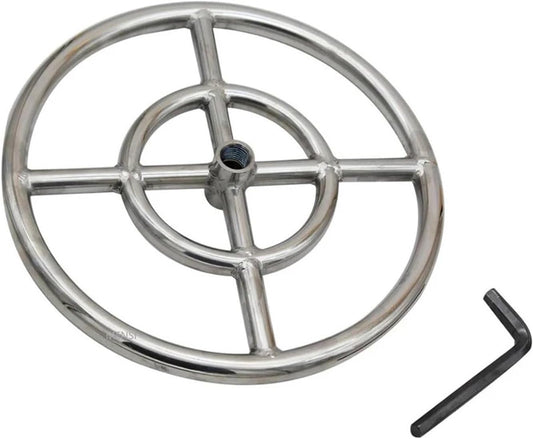 Propane and Natural Gas Fireplace Fire Pit 12 Inches 304 Stainless Steel Propane Fire Pit Ring Burner stability