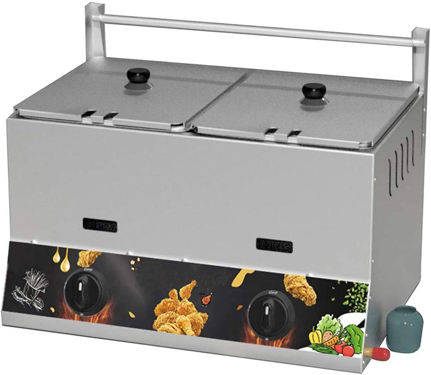 Commercial Deep Fryer with Basket,Electric Deep Fryer 22l Professional Induction Deep Fryer with Drain System,Stainless Steel Easy to Clean for Restaurant Mobile Catering Food Cooking