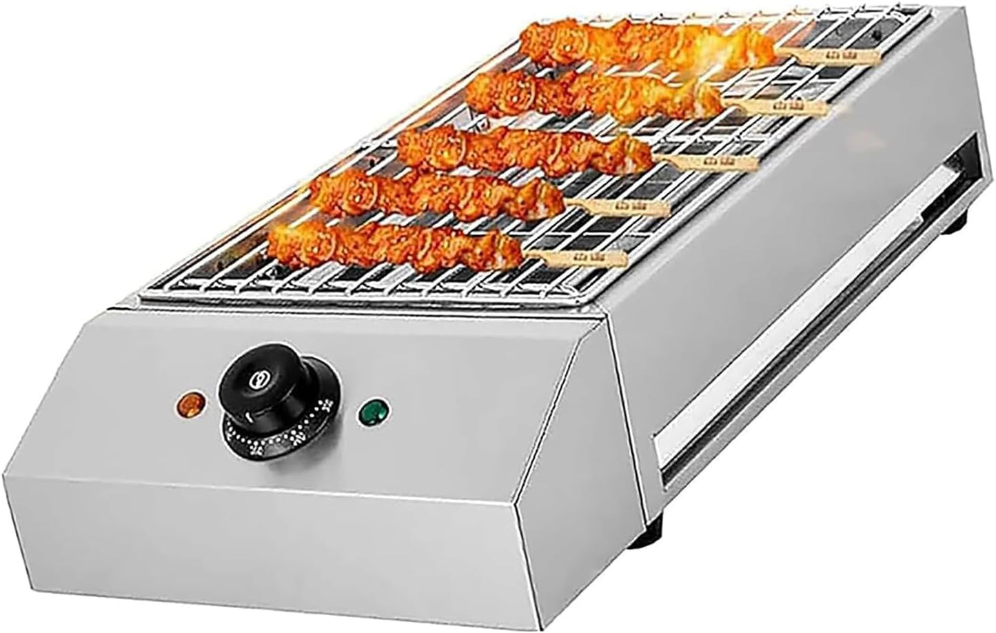 Indoor Smokeless Grill, Electric Barbecue Grill, Temperature Range 50-300°C, U Shaped Heating Tube Design, with Filled Drip Tray, for Outdoor Picnics