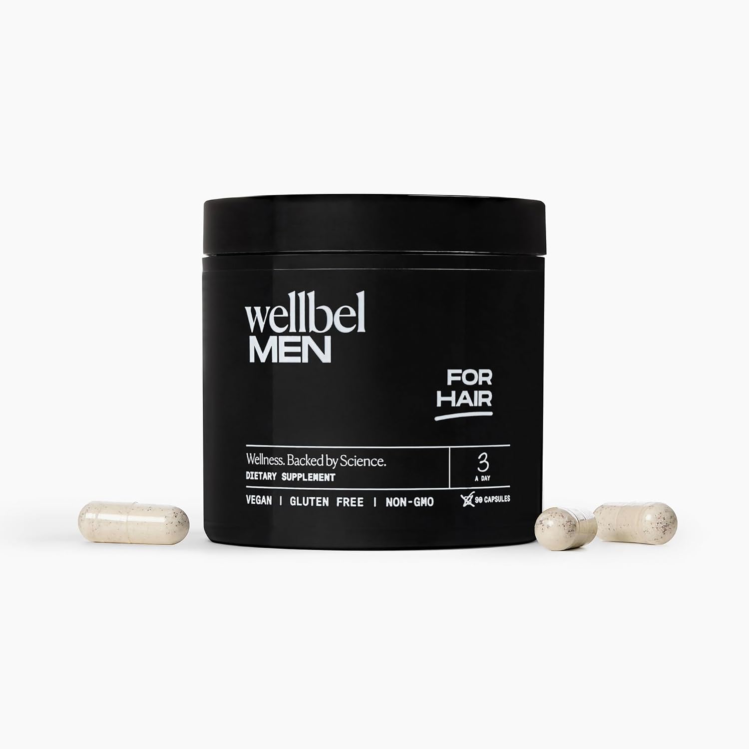 WELLBEL Men Clean Supplement for Hair, Skin, and Nails, Vegan, Gluten Free and Non GMO 90 Count
