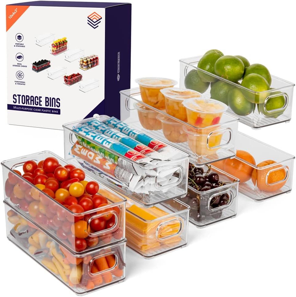 ClearSpace Plastic Pantry Organization and Food Storage Bin \u2013 Great Kitchen Organization and Kitchen Storage \u2013 Fridge Organizer Bins\u2013 8 Pack
