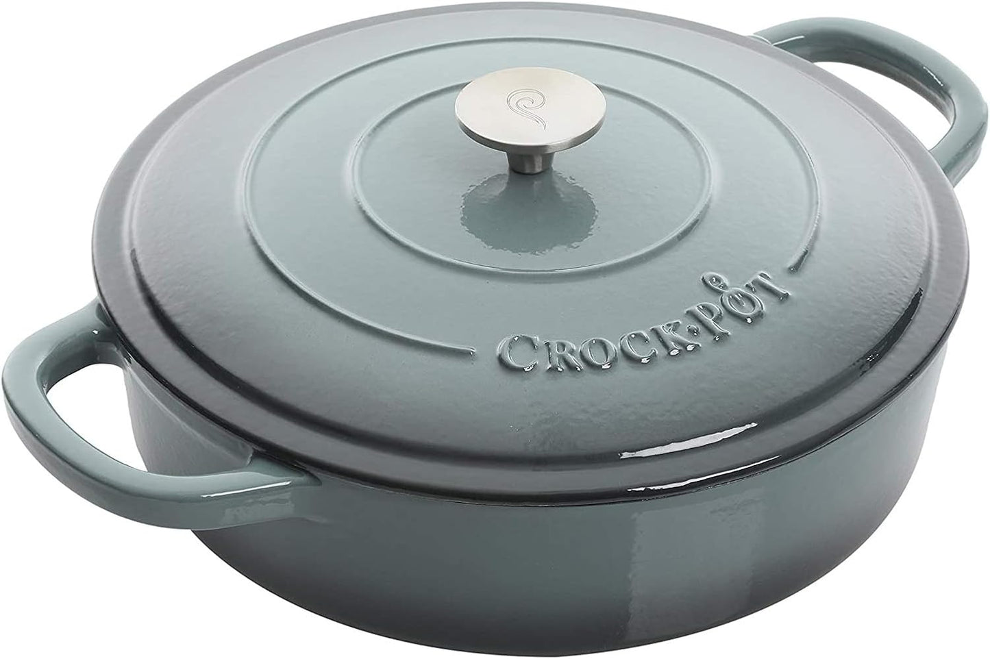 Crock-Pot Crock Pot Artisan Enameled Cast Iron Braiser W\/Lid, 5 Quart, Slate Gray