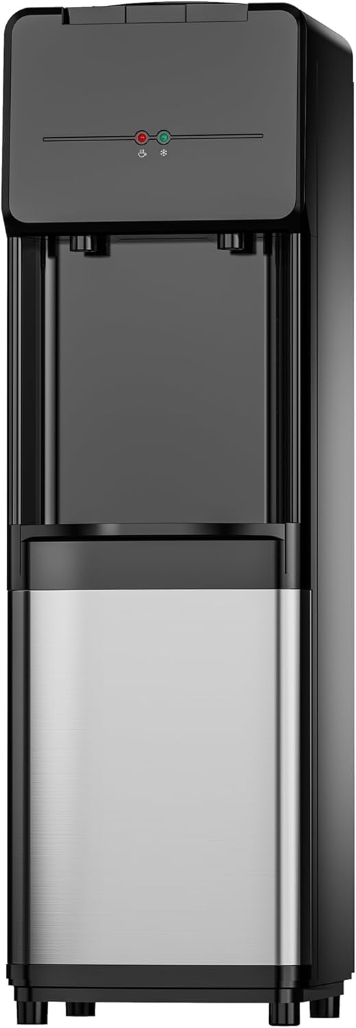 Euhomy Top Loading Water Dispenser, Hot and Cold Water Cooler for 3 or 5 Gallon Bottles,Child Safety Lock,Water Cooler Dispenser for Kitchens, Offices and More - Black