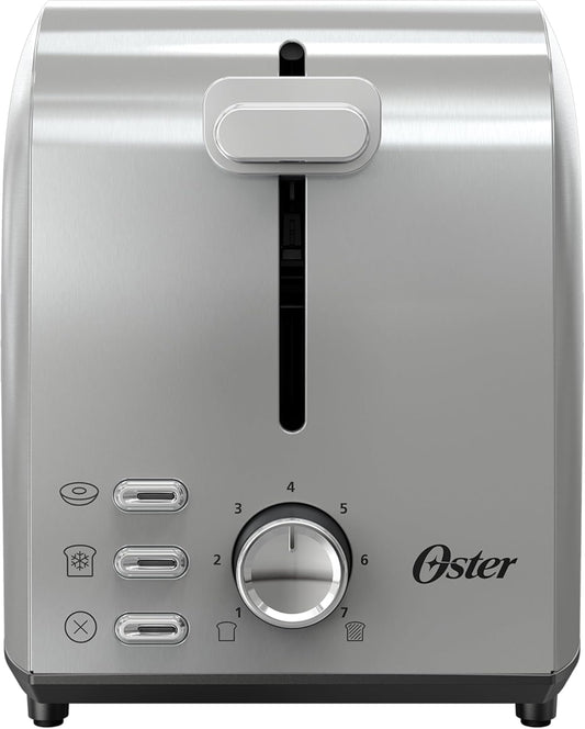 Oster 2-Slice Toaster with Extra Wide Slots, Bagel Toaster, Stainless Steel