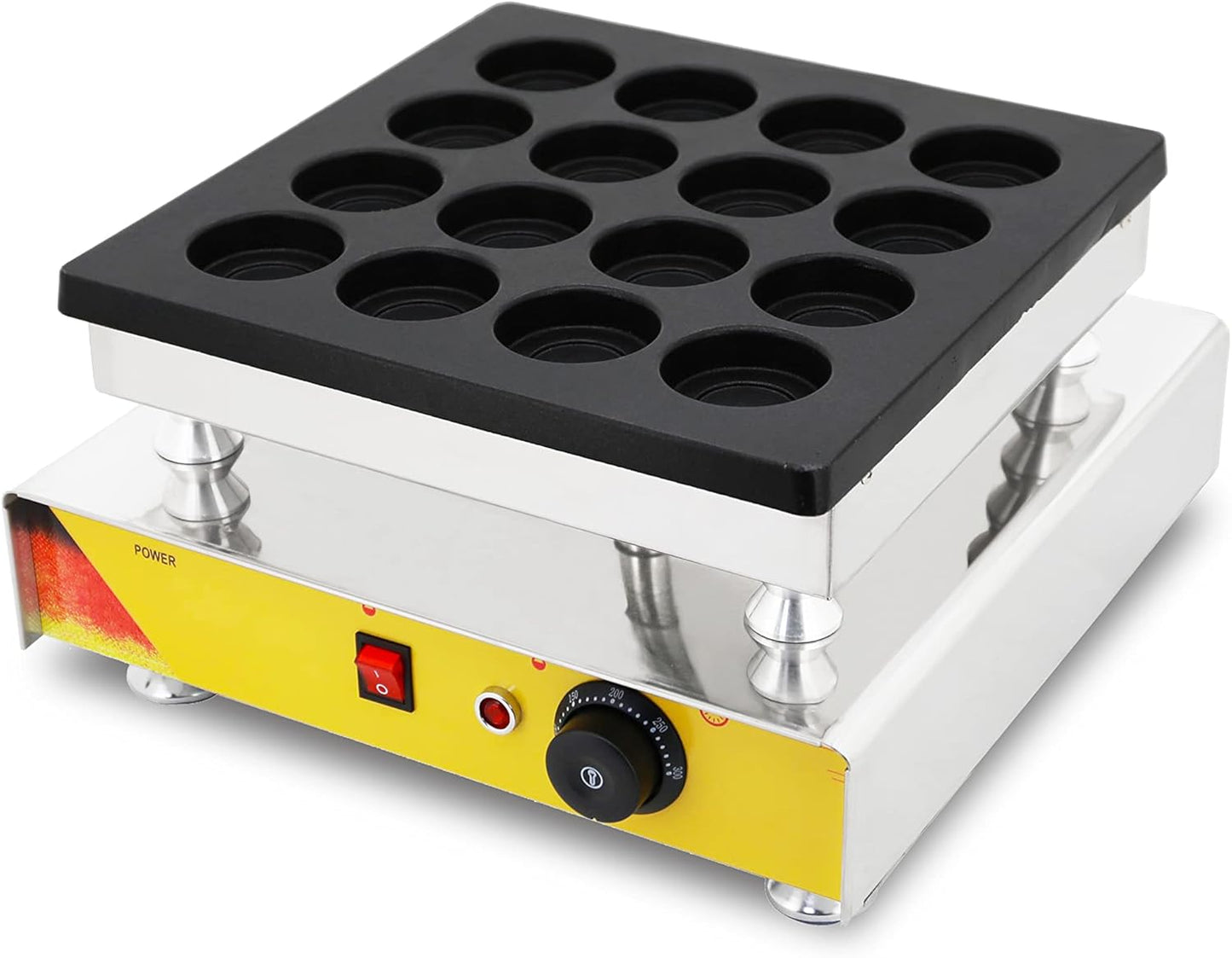 110V Electric Red Bean Cake Maker Machine, 16pcs Stainless Steel Round Cake Iron, with Non-stick Layer, Cake Diameter: 2.8"/7cm