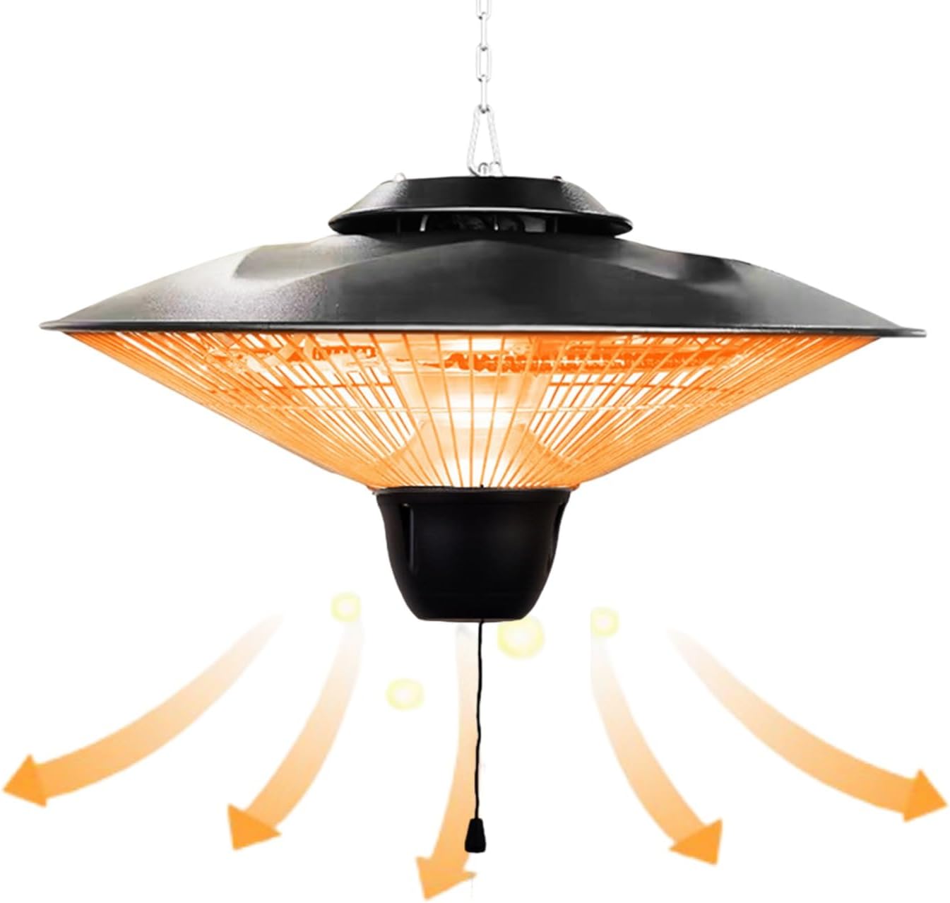 Hanging Patio Heater, Electric Ceiling Mounted Heater with 3 Adjustable Modes(600/900/1500W),Outdoor Indoor Heaters for Courtyard, Garage, Patio