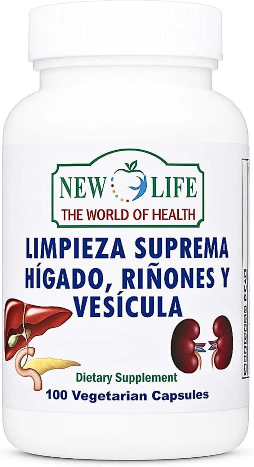 New Life Limpieza Suprema Hígado Riñones y Vesicula, Healthy Liver, Dandelion Root, Milk Thistle Extract, 100 Capsules