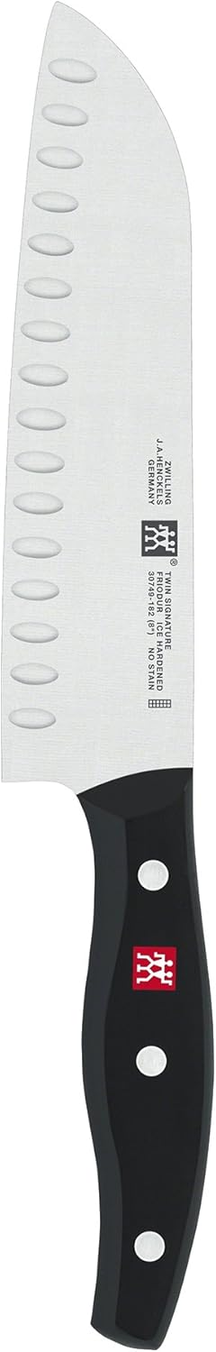 Zwilling J.A. Henckels Twin Signature Chinese Chef Knife, Santoku Knife 7 Inch,Stainless Steel, Black