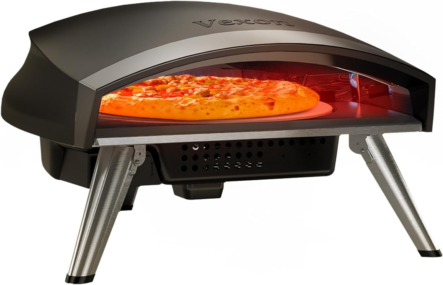 VEXON 16 Gas Pizza Oven – 28mbar Propane Portable Outdoor Pizza Ovens with Gas Hose-16 Inch Pizzas in 60 Seconds, Countertop Pizza Maker