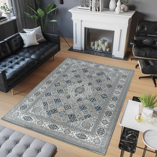 MDA Rugs Prime 6 x 9 (ft) Gray and Multicolor Rectangular Indoor Medallion Area rug