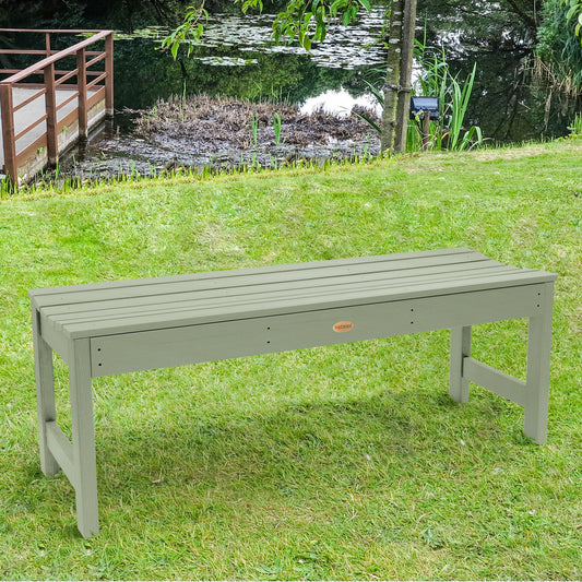 highwood The Lehigh 46.1-in W x 17.2-in H Eucalyptus Plastic Traditional Bench
