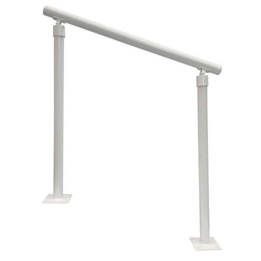 Wolf Handrail 48-in x 48-in White Painted Aluminum Interior/Exterior Handrail with posts